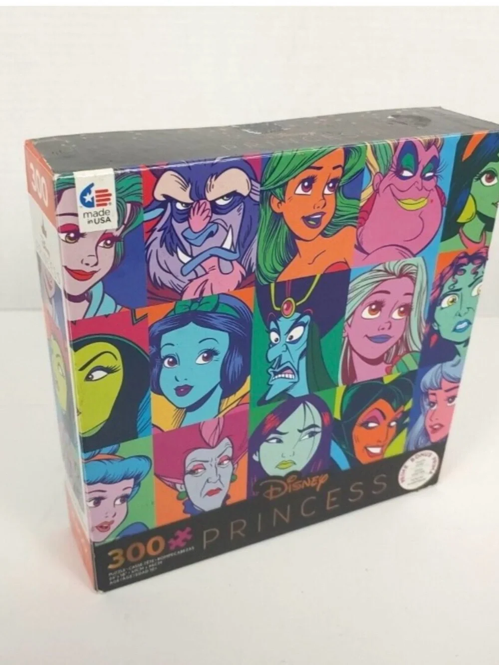 Disney Neon Pop-Art Princess & Villain Portrait Puzzle NEW 300 pieces W/Poster